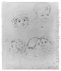 Sketches of Heads (from McGuire Scrapbook) by George Augustus Jr Baker